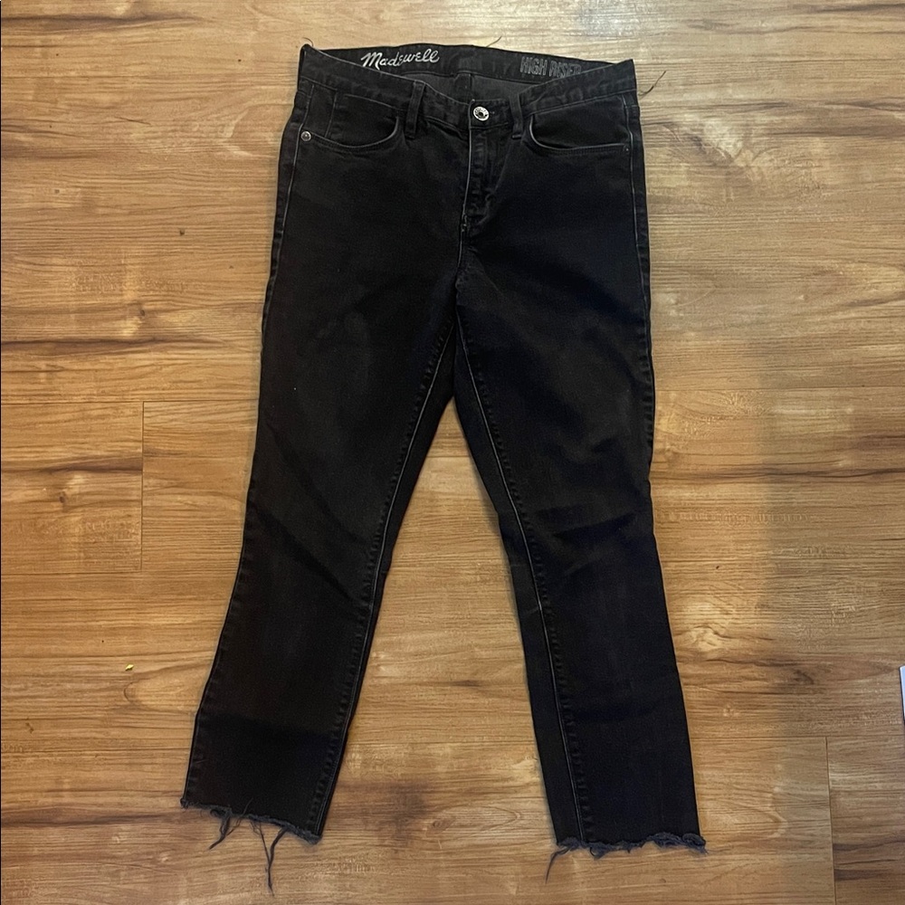 Madewell Black Cropped Straight-Leg Jeans